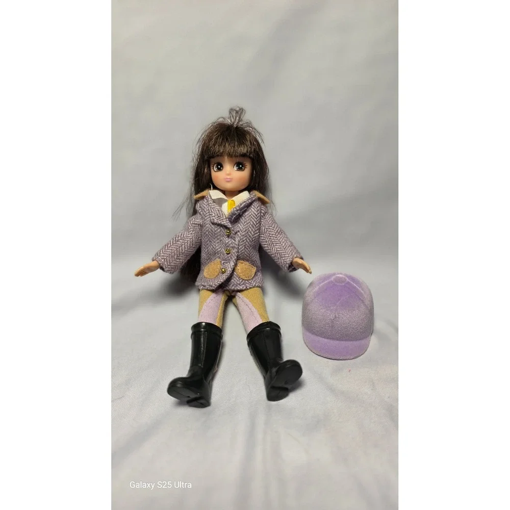 Vintage Licca-chan Doll Equestrian Riding Outfit Purple Tweed Jacket Takara